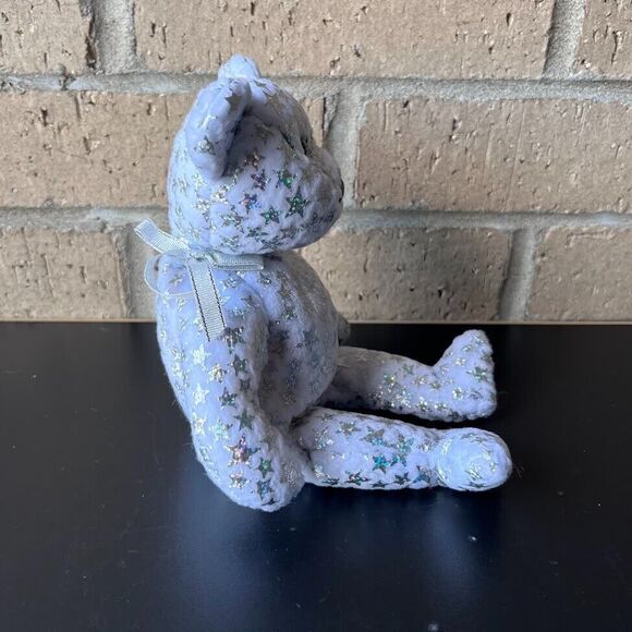 TY Beanie Baby The Beginning White Bear Silver Stars 8.5 Retired Rare Jan 1 2000 - Picture 4 of 16